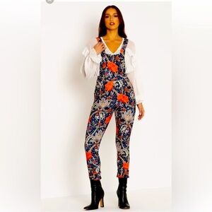 Blackmilk Morris blue and orange overalls size large